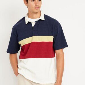 Old Navy Men's Short-sleeve Stripe Colorblock Rugby Shirt/NWT/L